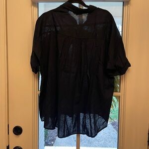 Max Studio dark Navy  Sheer Blouse